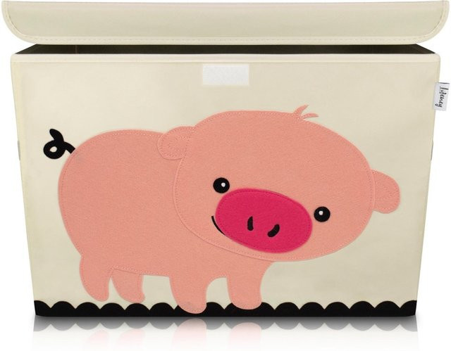 Lifeney Aufbewahrungsbox mit Deckel Schwein in Beige, B/T/H: 51 x 36 x 36 cm - Bild 1