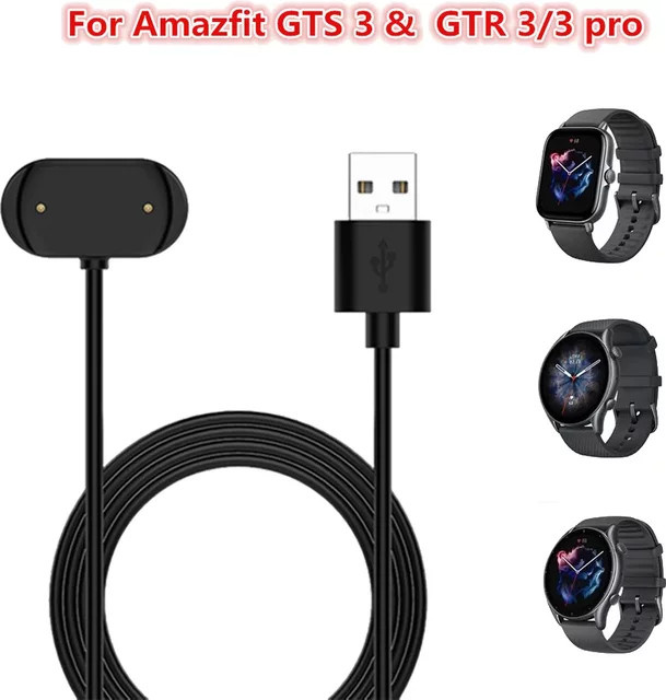 FIFATA USB Ladekabel für Amazfit Smartwatches, 1 m Länge, Schwarz - Bild 1
