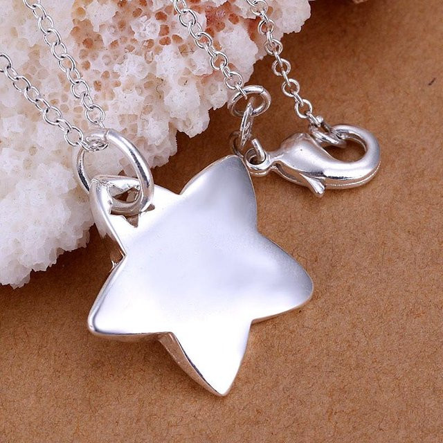 Wucifang Jewelry Halskette, Stern Anhänger, 925 Silber, Damen, gray - Bild 1
