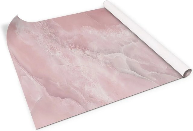 Tulup Möbelfolie Rosa Marmor Matt, Klebefolie für Schränke und Möbel, B: 100 cm, B: 50 cm - Bild 1