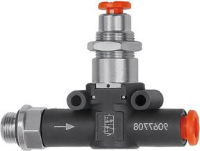 Riegler 3/2-Wegeventil pneumatisch NC in Grau mit Gewinde-Schlauchanschluss G3/8 und Schlauchdurchmesser 8 mm - Bild 1