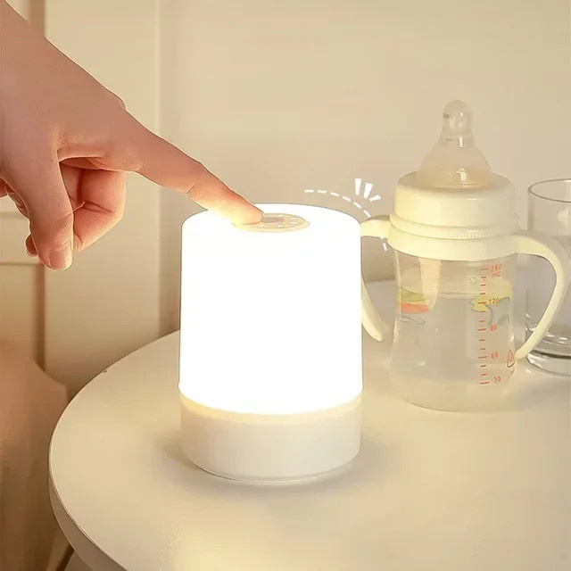 Feimefeiyou Dimmbare LED Tischlampe mit Touch-Funktion und Akku in Weiß - Bild 1