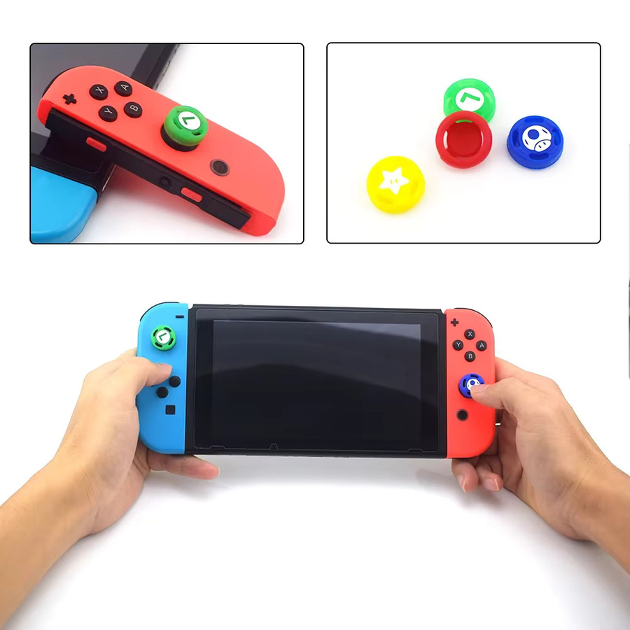 DATA FROG Analog Thumb Stick Grip Caps für Switch OLED und RG35XX Handheld-Spielekonsole, 2 Stück, Multicolour - Bild 2