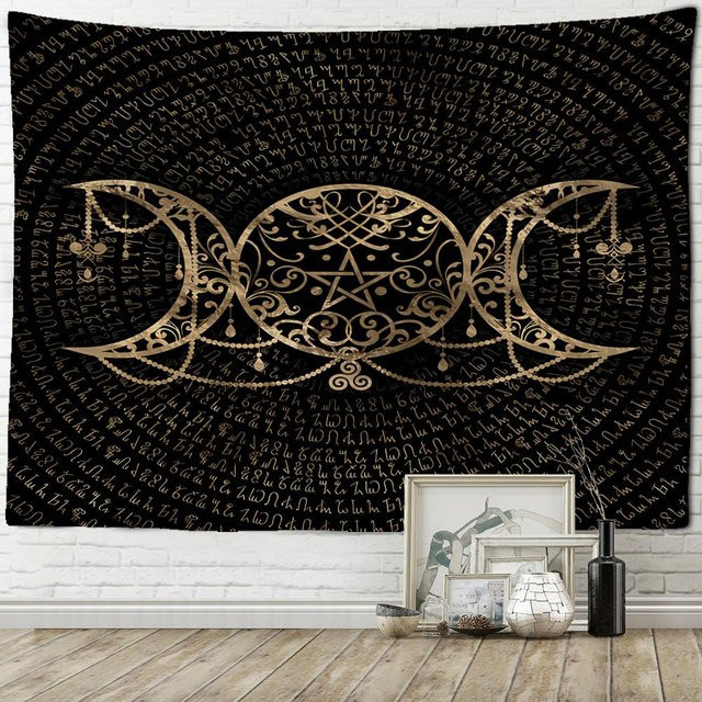 Super Six Wandteppich Baum des Lebens im Boho-Stil, bunter Wandbehang mit Mandala- und geometrischen Motiven, B/H: 150 x 130 cm - Bild 1
