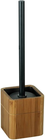 Wenko WC-Garnitur Serro Bürstenbehälter in Schwarz, Durchmesser: 10 cm, Höhe: 37 cm