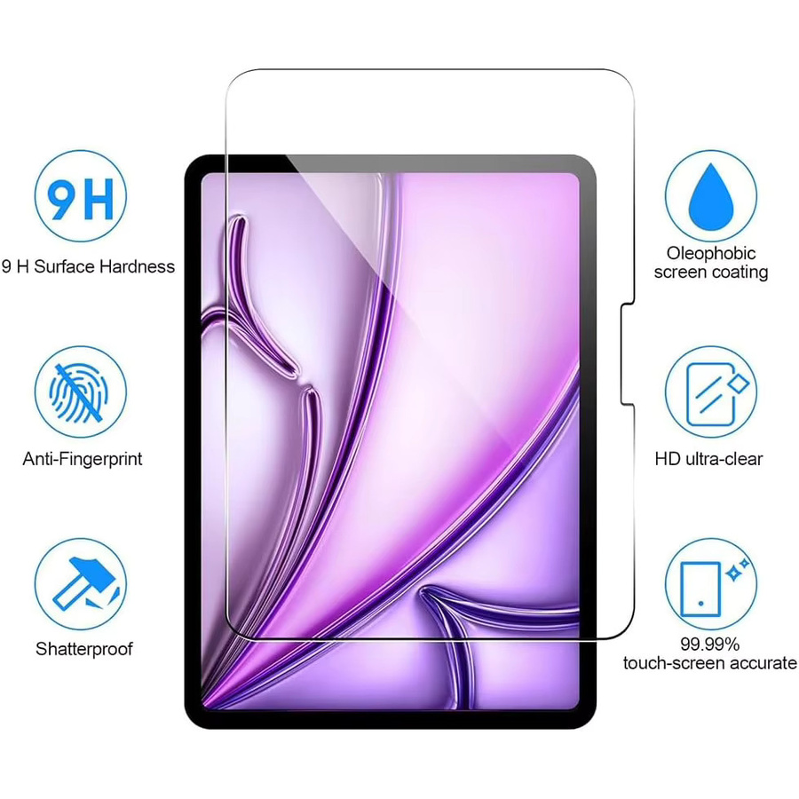 QIJUN 2er Pack Displayschutz aus 9H gehärtetem Glas für iPad Air 13 Zoll 2024 2025 M2 M3 A2899 A3269 transparent - Bild 2
