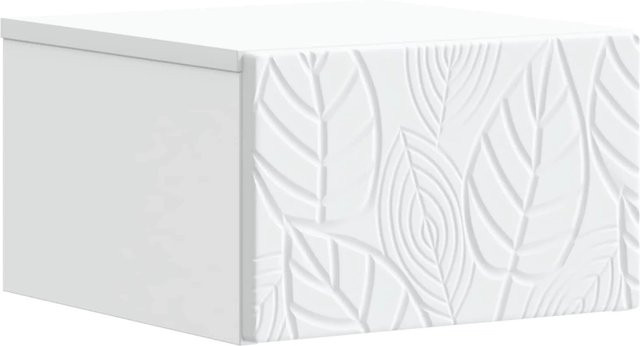 vidaXL Wandmontierter Nachttisch in Weiß aus Holzwerkstoff, B/T/H: 49 x 34,5 x 20 cm - Bild 1