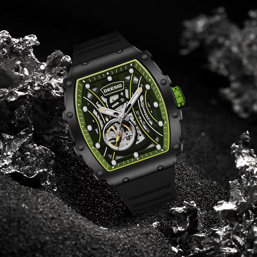 Deesio Armbanduhr, Automatik, Edelstahl, Schwarz, Herren - Bild 2