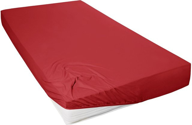 PRIMERA Mako-Feinjersey Spannbetttuch aus Baumwolle, Rot, B/T: 180 x 200 cm bis 200 x 200 cm - Bild 1