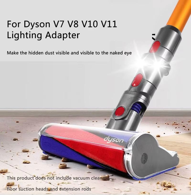 Dyson Kompatibler LED-Beleuchtungs-Adapter für kabellose Staubsauger V7 V8 V10 V11 in Grau - Bild 2