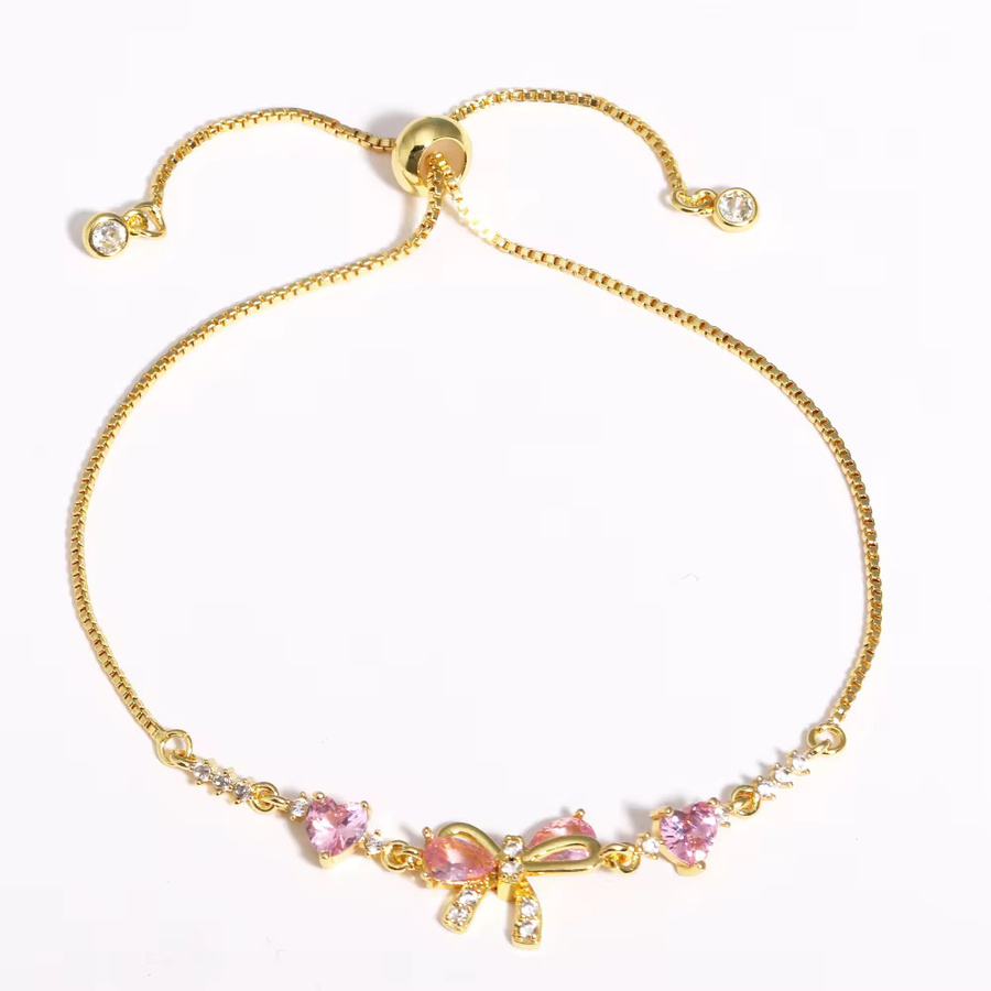 YUYAN Armband, Bowknot, Rosa Zirkonia, Damen - Bild 3
