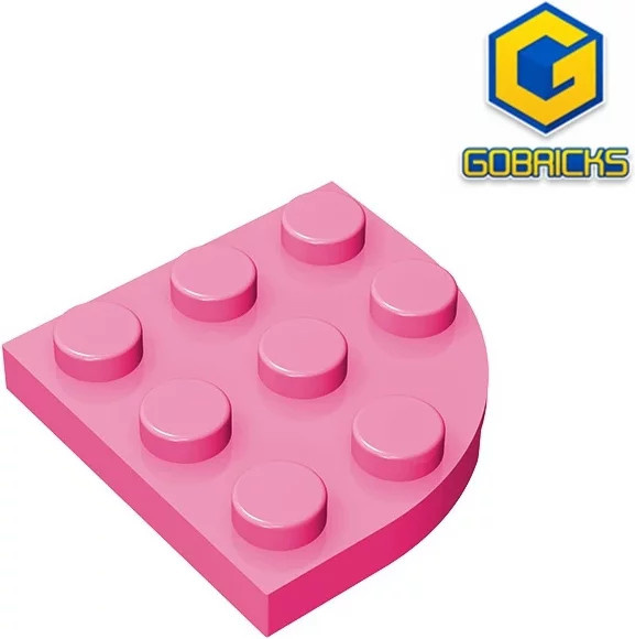 Gobricks GDS-570 Platte, runde Ecke 3 x 3, Zubehör, Rosa / Pink - Bild 1