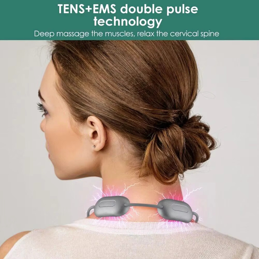Maelsrom Nackenmassagegerät mit EMS & TENS, Silber, Grau, Unisex - Bild 3