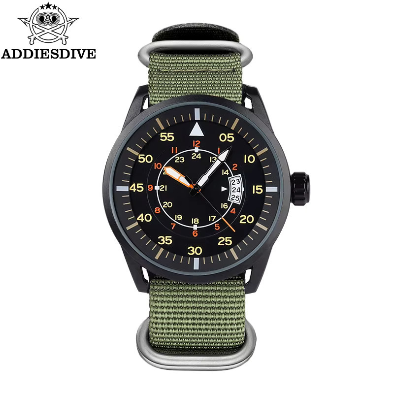 ADDIESDIVE Armbanduhr, Quarz, Grün, Textil/NATO, 5 ATM, Herren - Bild 2