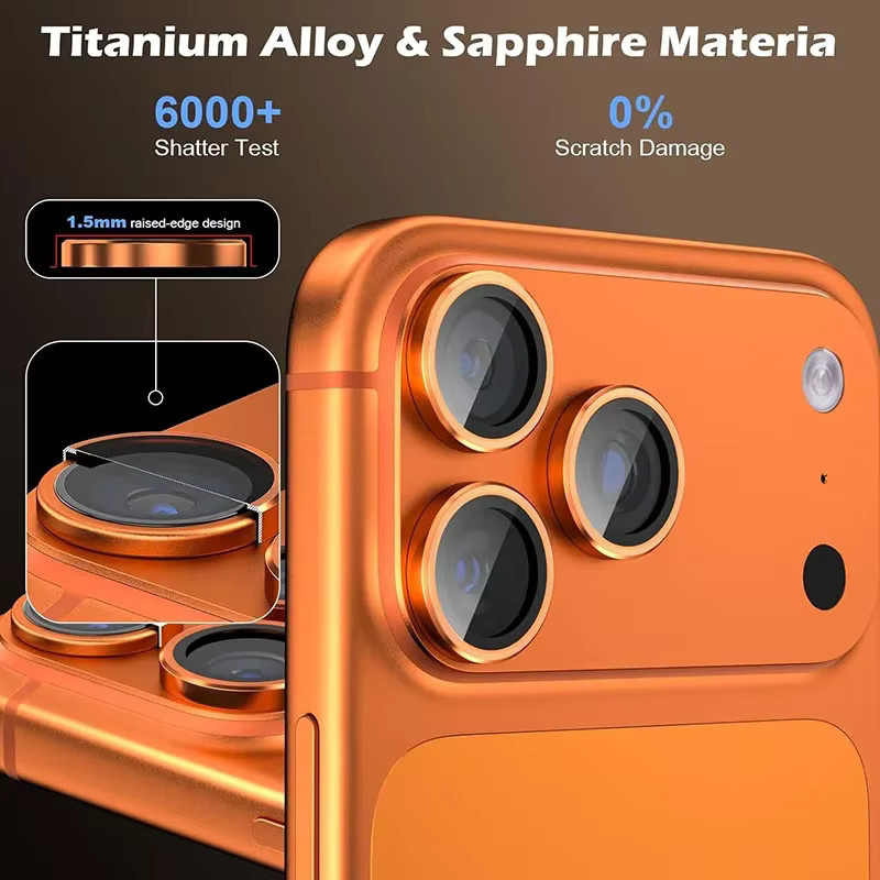 Kamera Objektivschutz aus Aluminiumlegierung und gehärtetem Glas für Apple iPhone 17 Pro und iPhone 17 Pro Max, Farbe: Silber, 2-3 Stück - Bild 6