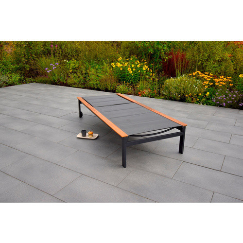 Merxx Gartenliegen-Set Paxos 4-tlg. aus Akazie und Aluminium in Grau - Bild 2