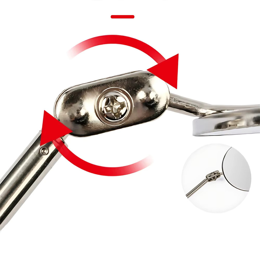 KRIOCY 360 Grad Teleskop-Inspektionsspiegel mit Taschenclip, silber, ausziehbar von 18,4 cm bis 76,2 cm - Bild 2