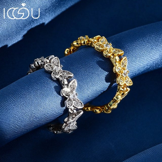 IOGOU Moissanit-Ring, Schmetterlingsform, Diamant, Damen, verstellbar - Bild 1