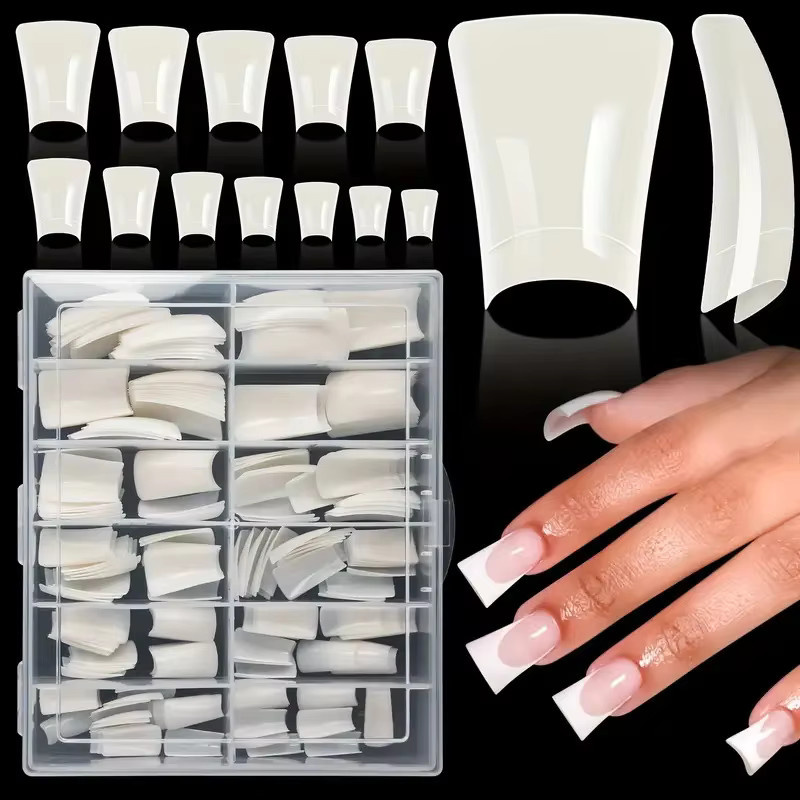 120 Stück Nagelspitzen Entenschnabel-Form, Naturfarben, Glänzend - Bild 2