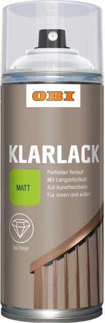 OBI Klarlack Spray Transparent Matt für Holz aus Synthetikharz, 400 ml - Bild 1