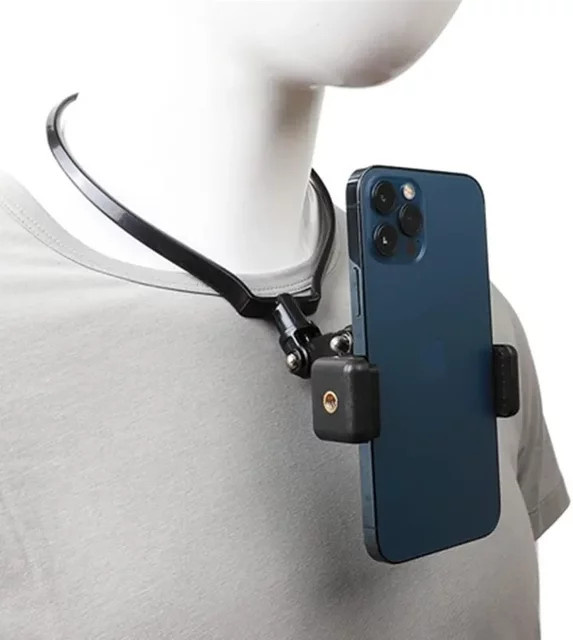 NMEGOU Handy Selfie Neck Lanyard Strap in Schwarz – Universeller Tragbarer Hängehalter für dein iPhone für POV Vlogs - Bild 1