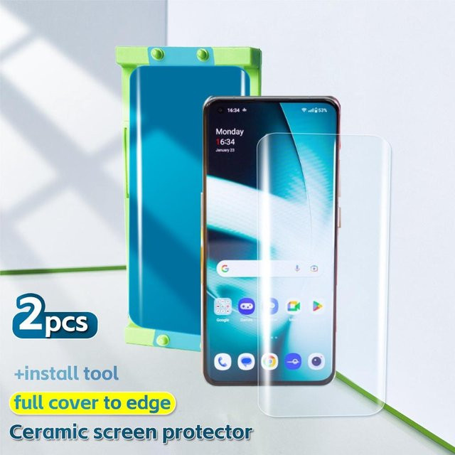 2 Stück Keramik-Weichglasfolie Displayschutzfolie für Vivo X50 ProPlus, X60 Pro+, X70, X80 und X90 Pro+ in Transparent inklusive Installationsset - Bild 1