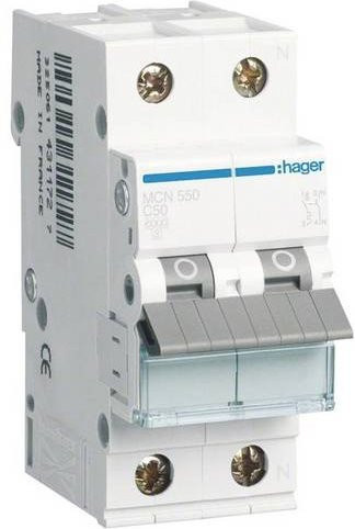 Hager MCN550 Leitungsschutzschalter 2-polig 50A 230V in Weiß - Bild 1