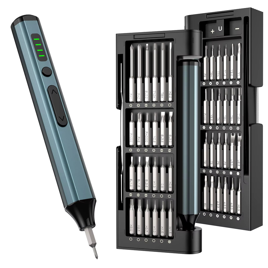 SEESII 53-in-1 Mini Elektrischer Schraubendreher-Satz mit LED-Beleuchtung und magnetischen Bits für Elektronik, Handy und Laptop - Bild 2