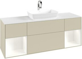 V&B Waschtischunterschrank Finion in Weiß und Grau lackiert, Breite: 160 cm, Tiefe: 50,1 cm, Höhe: 50,1 cm - Bild 1