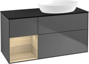 V&B Waschtischunterschrank Finion mit Wandbeleuchtung, Anthrazit, Breite: 120 cm, Tiefe: 50,1 cm, Höhe: 50,1 cm - Bild 1