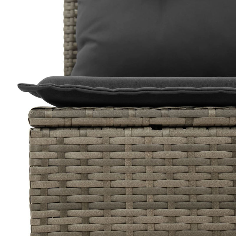 Vidaxl Gartenmöbel-Set aus Polyrattan mit Kissen, 9-teilig, Grau, Modernes Design - Bild 3