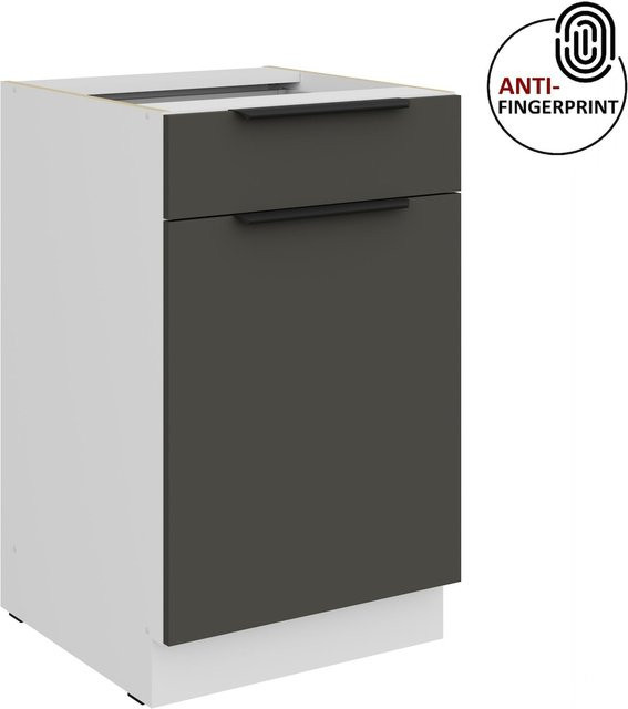 Küchenunterschrank ARIA in Graphite Grau matt mit Anti-Fingerprint-Beschichtung, Breite: 50 cm - Bild 1