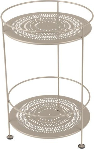 Fermob Guingütte Beistelltisch aus Metall in Beige mit runder Form und Perforation - Bild 1
