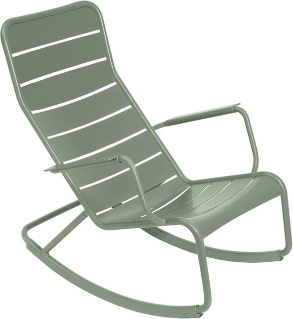 Fermob Luxembourg Schaukelstuhl aus Aluminium in Grün mit Armlehnen und wetterfestem Lackfinish - Bild 1
