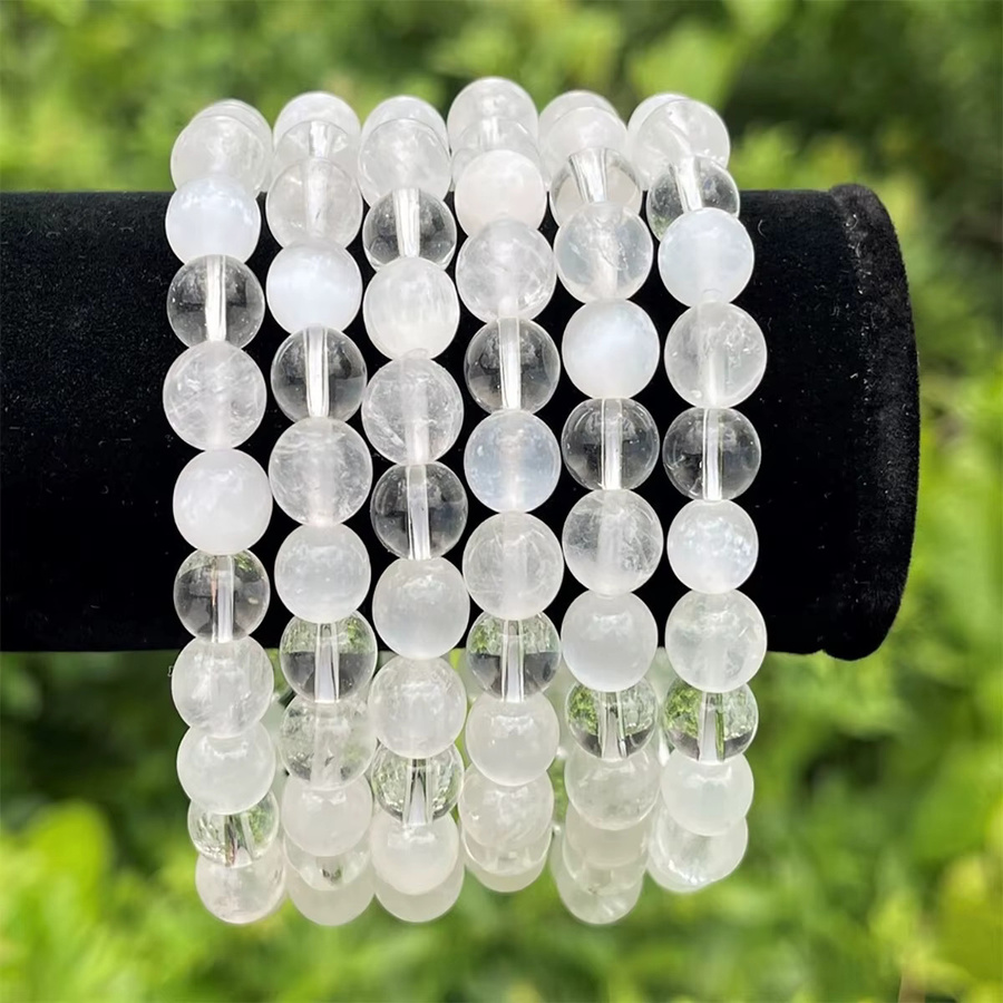 Armband, Quarz und Selenit, 8 mm, Weiß, Unisex - Bild 3
