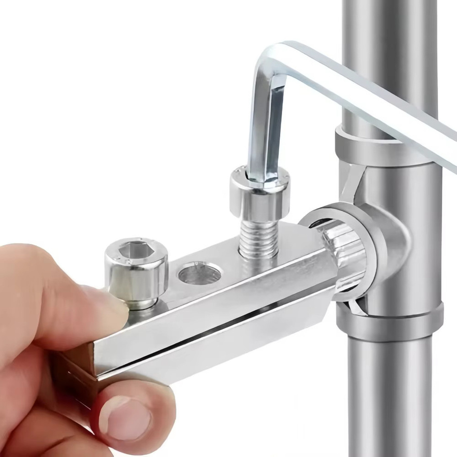 Multifunktionales Wasserhahn-Eckventil-Abzieher Werkzeug zum Entfernen gebrochener Schrauben mit 4/6-Punkt-Ausdreher in Silber - Bild 4