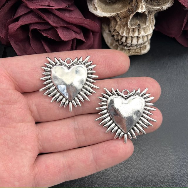 LKLRYWBD Anhänger, Antik Silber, Stacheldraht Heiliges Herz, 32*36mm, Unisex - Bild 1