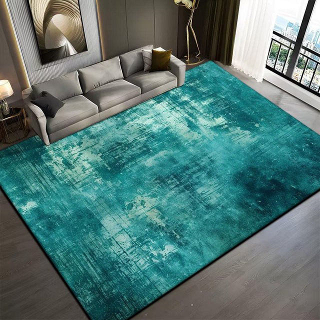JGJG Moderner Wohnzimmerteppich in Schwarz und Grau mit abstraktem Design, rutschfest und waschbar, B: 120 cm, L: 160 cm - Bild 1