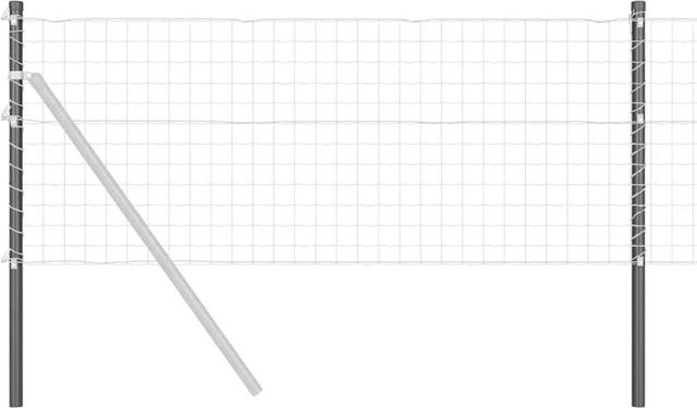2er-Set vidaXL Zaunpfosten aus pulverbeschichtetem Stahl in Grau, Höhe: 80 cm - Bild 1