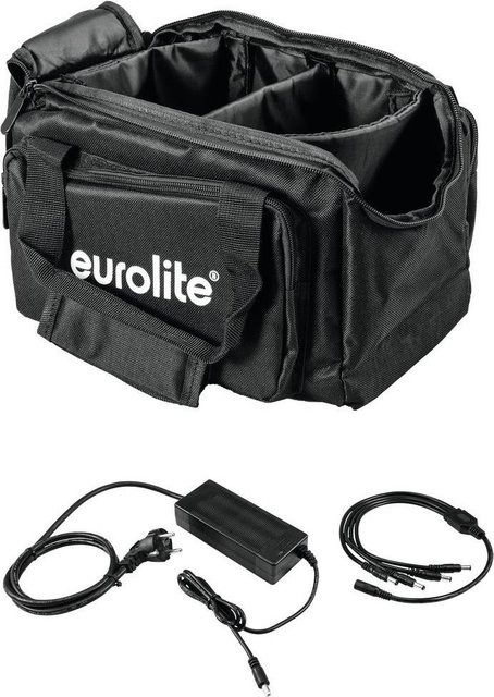 EUROLITE Set SB-14 Soft-Bag mit Ladegerät und 4x AKKU Flat Light 1 in Schwarz - Bild 1