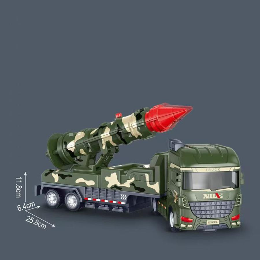 Linyi toy Raketentransportfahrzeug Armee Weltraumforschung grün 1-teiliges Set - Bild 2