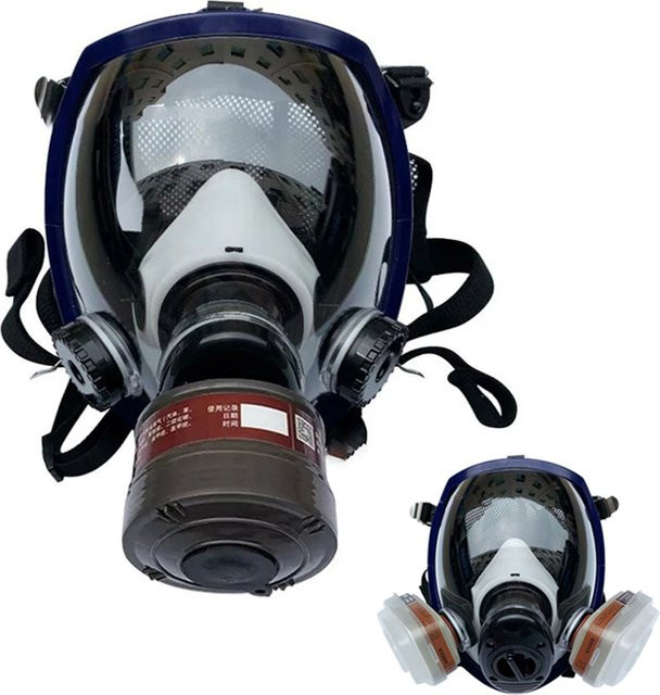 YAKSHA 27in1 Vollgesichts-Gasmaske mit Atemschutzfilter in Blau zum Schutz vor chemischen, biologischen und radioaktiven Kontaminationen sowie Staub - Bild 1