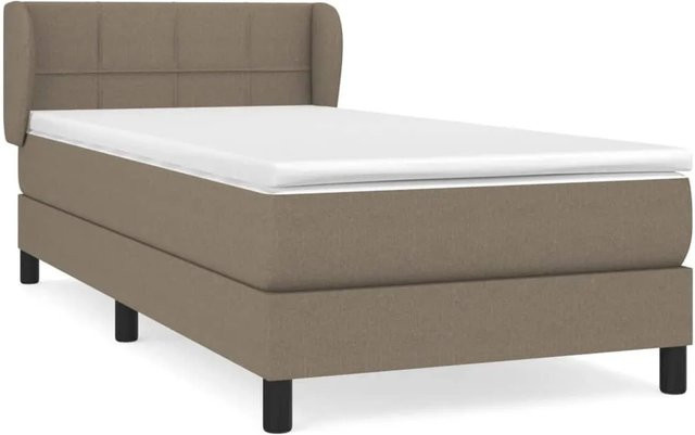 vidaXL Boxspringbett mit Matratze in Beige, Hybrid-Design mit Taschenfederkern, B/T: 100 x 200 cm - Bild 1