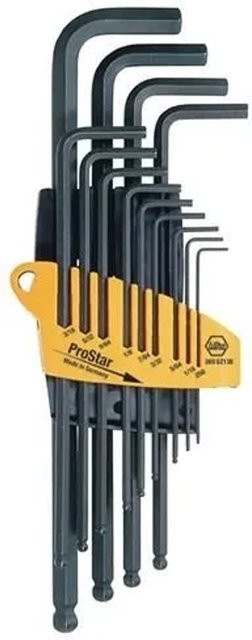 Wiha Stiftschlüssel-Set mit ProStar Halter, 13-teilig, Sechskant-Kugelkopf in Zoll-Ausführung, Schwarzoxidiert - Bild 2