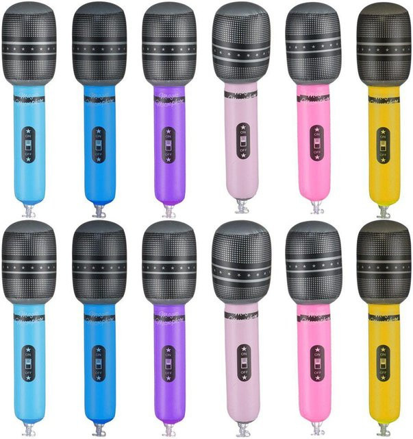 superme live Aufblasbare Mikrofone, Foto Requisiten, 12-teiliges Set, blue - Bild 1