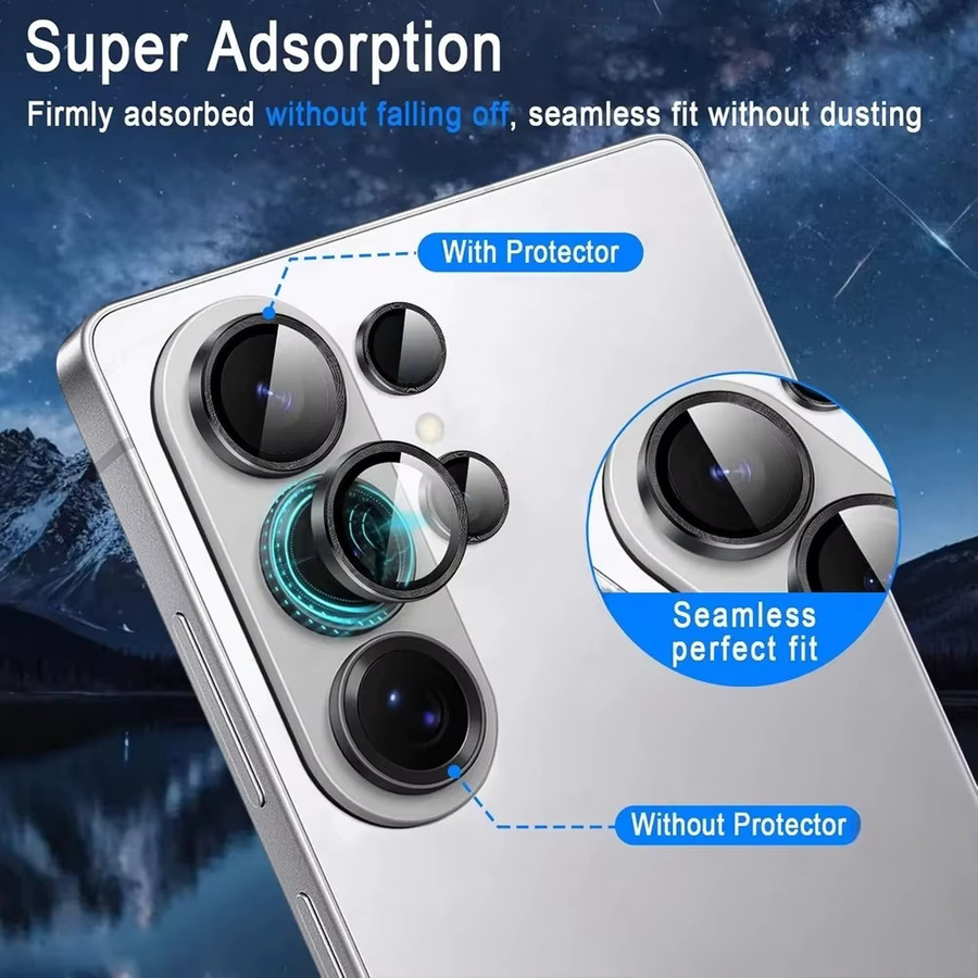 Samsung S26 Ultra Metall-Objektivring mit Kamera-Glasabdeckung in Silber - Bild 5