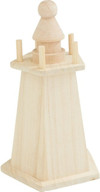 VBS Leuchtturm Küstenzauber aus Rohholz in Beige für dein maritimes Tabletop-Design - Bild 1