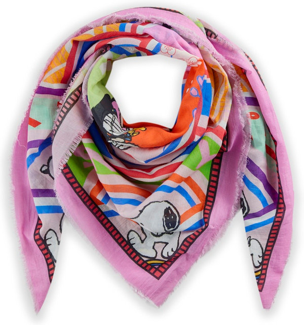 Codello Tuch Peanuts Snoopy Pink, Bio-Baumwolle, 120x120 cm, Damen - Bild 1