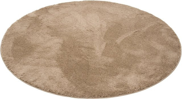 Pergamon Luxus Super Soft Hochflor Teppich Silky Rund Beige Durchmesser: 120 cm - Bild 1