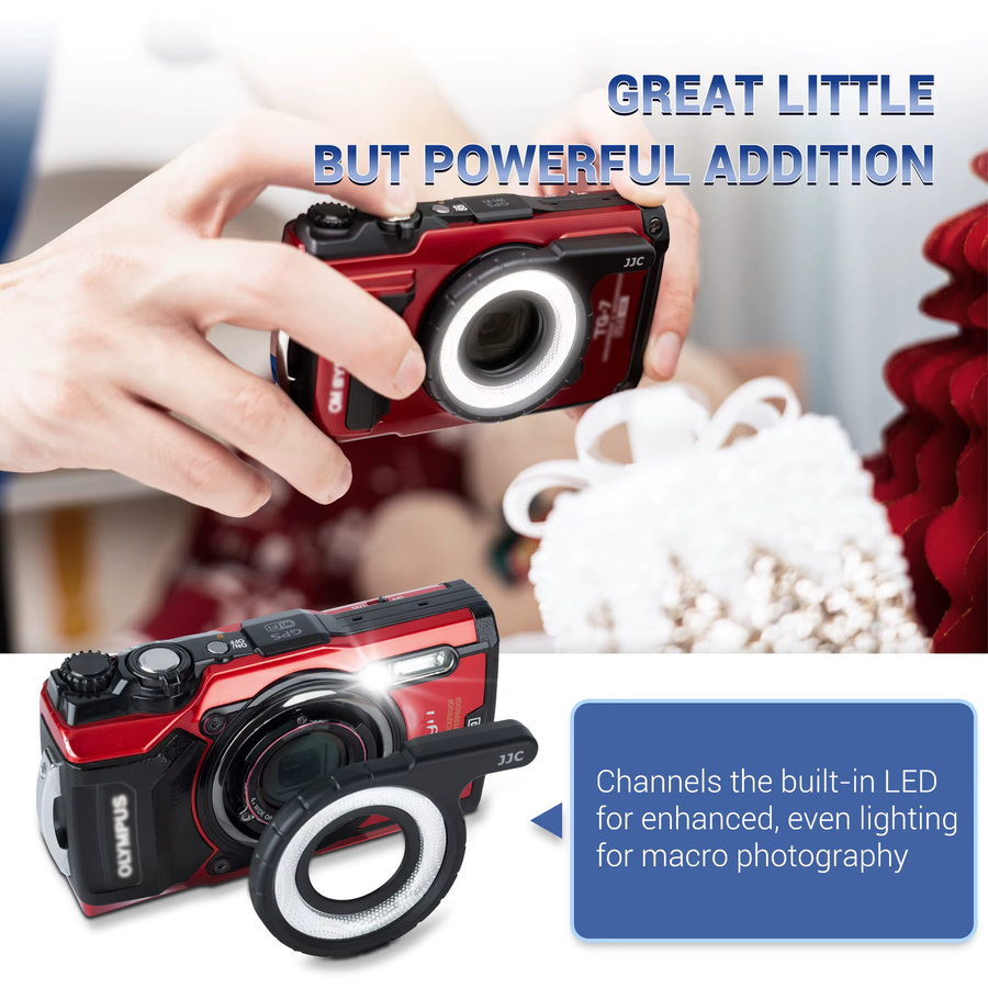 JJC LED-Lichtleiterring als Ersatz für den Olympus LG-1 Makro-Ringlichtblitz für Olympus Tough TG-7 TG-6 TG-5 TG-4 TG-3 TG-2 TG-1 - Bild 2